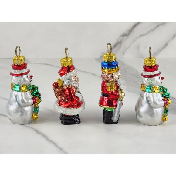 TWC Christmas Tree Ornaments Santa Snowman Nutcracker 4" Resin 90s Holidays x4 - Picture 10 of 15
